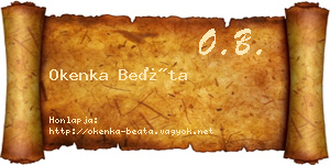 Okenka Beáta névjegykártya